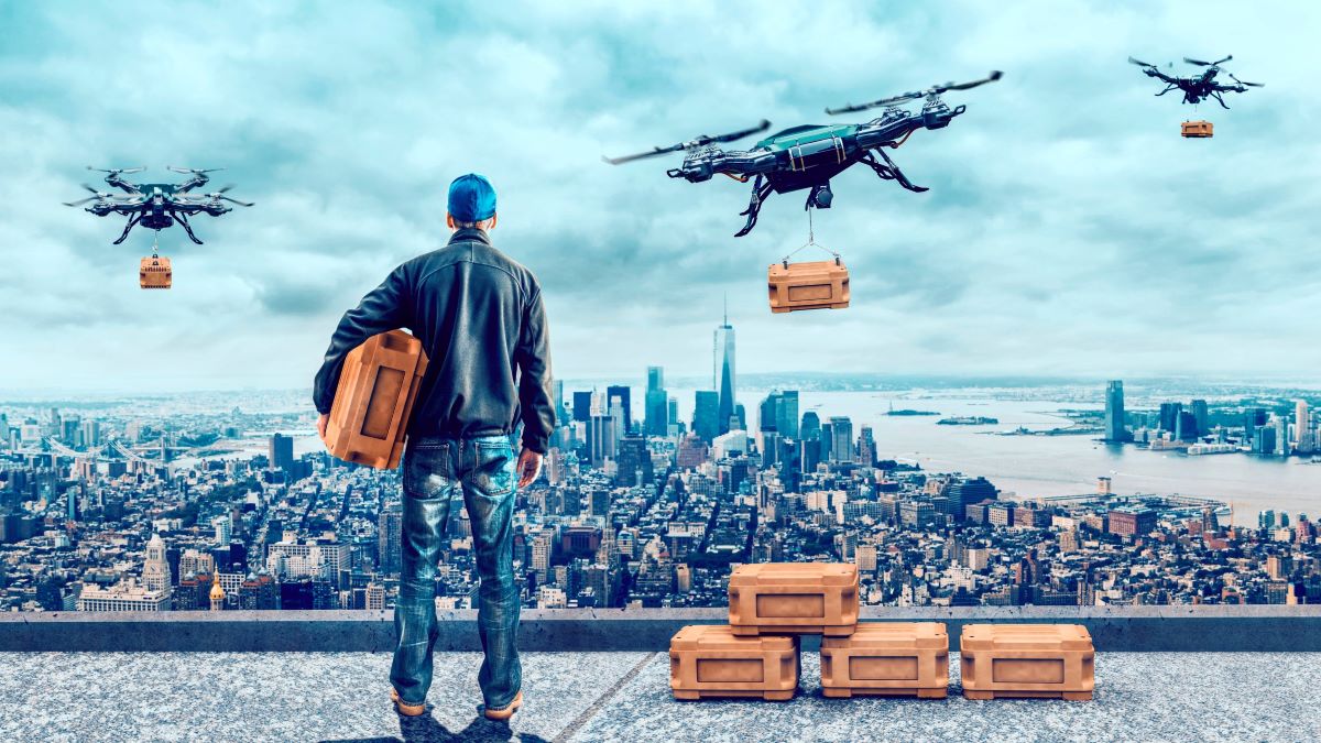 Drones delivering packets