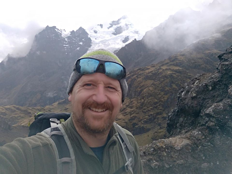 Tom hiking in Lares, Peru