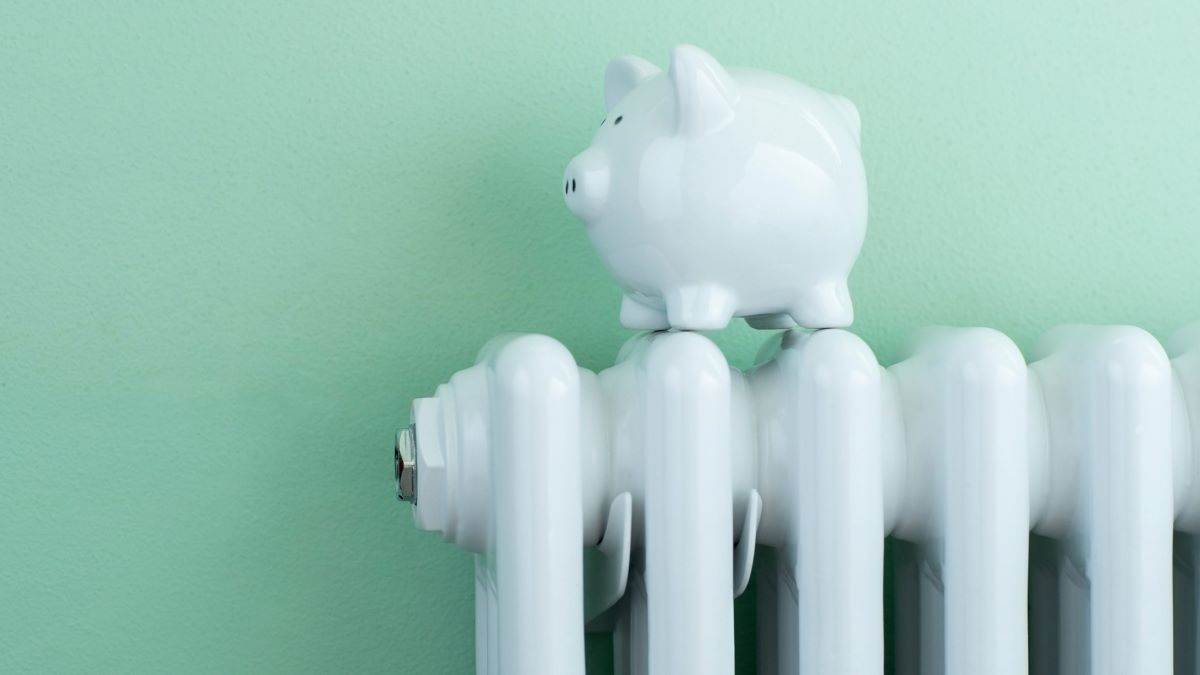 A money bank on top of a radiator