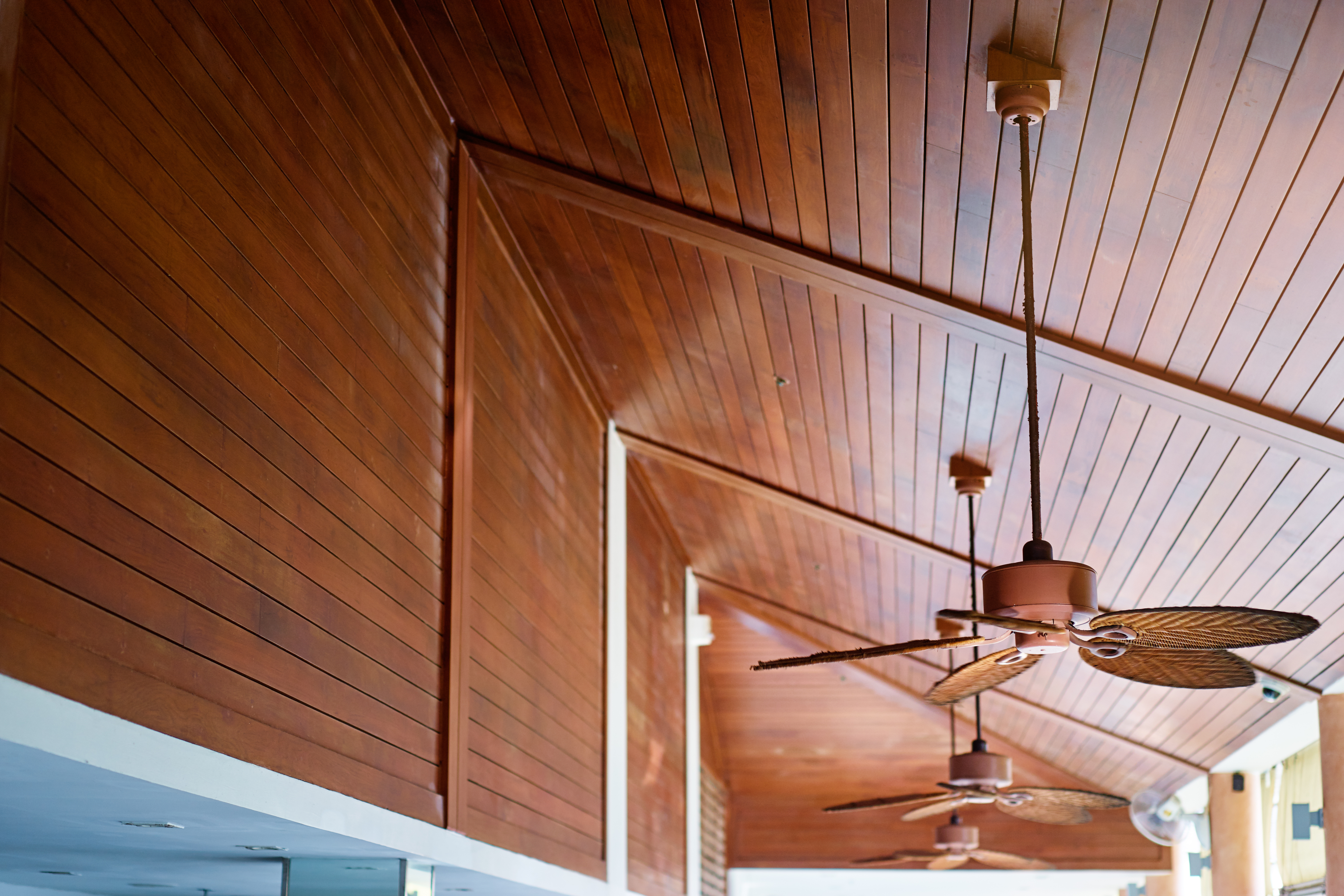 Ceiling fans in operation